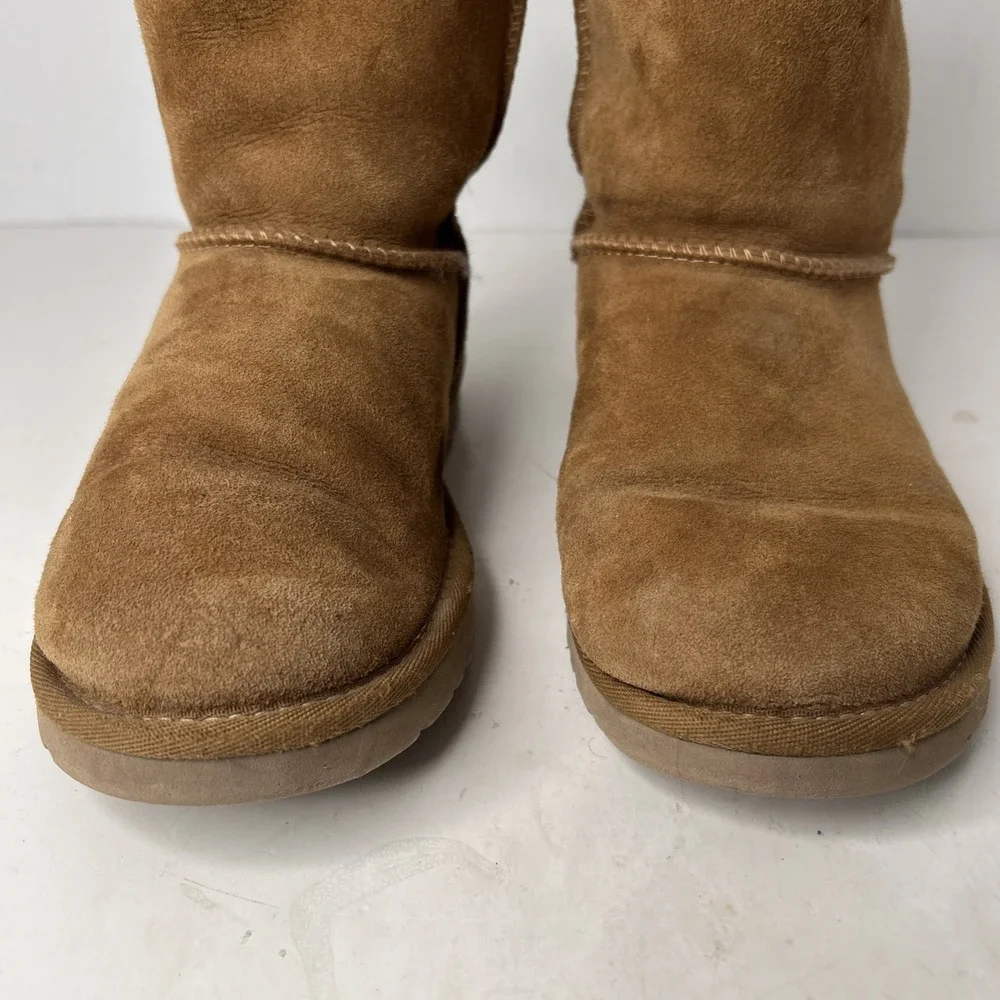 UGG Womens Bailey‎ Bow II 1002954 Chestnut Brown Sheepskin Winter Boots Size 6